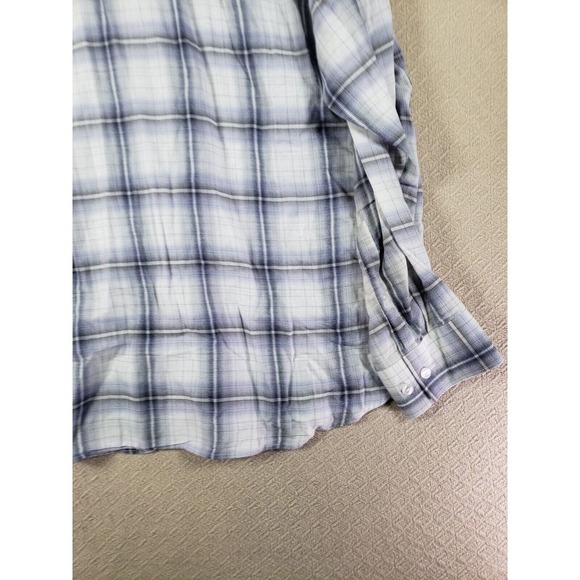 Calvin Klein Shirt Mens XL Gray Plaid Cotton Long Sleeve Casual Button Up Shirt - Picture 10 of 10